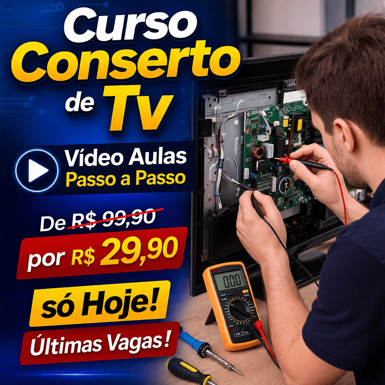 Imagem de Curso Conserto de Tv Led aprenda do Zero